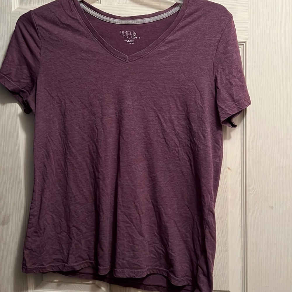 Purple v-neck tee shirt
